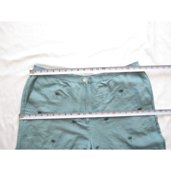 Women Van Heusen Linen/Rayon Palm Tree Embroidered Pants Sz 16 (WP193) - Picture 3 of 9